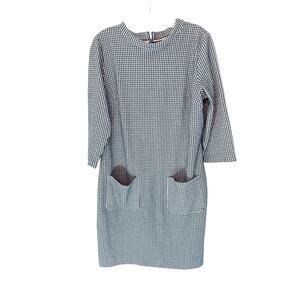 Boden Dress Green White Sheath 3/4 Sleeve Office Work Career‎ Business Size 12